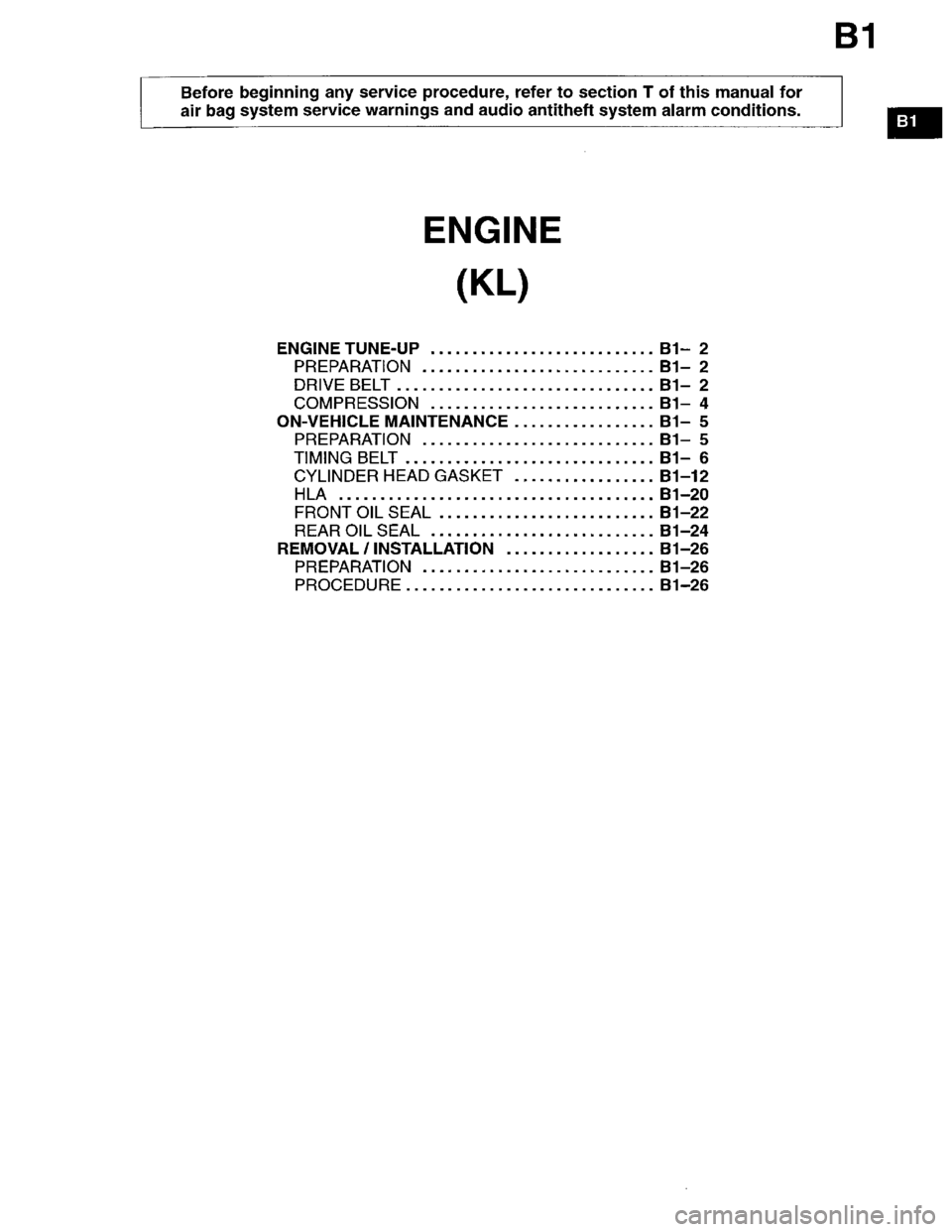 MAZDA MILLENIA 1996 Owners Manual MAZDA MILLENIA 1996 Owners Manual