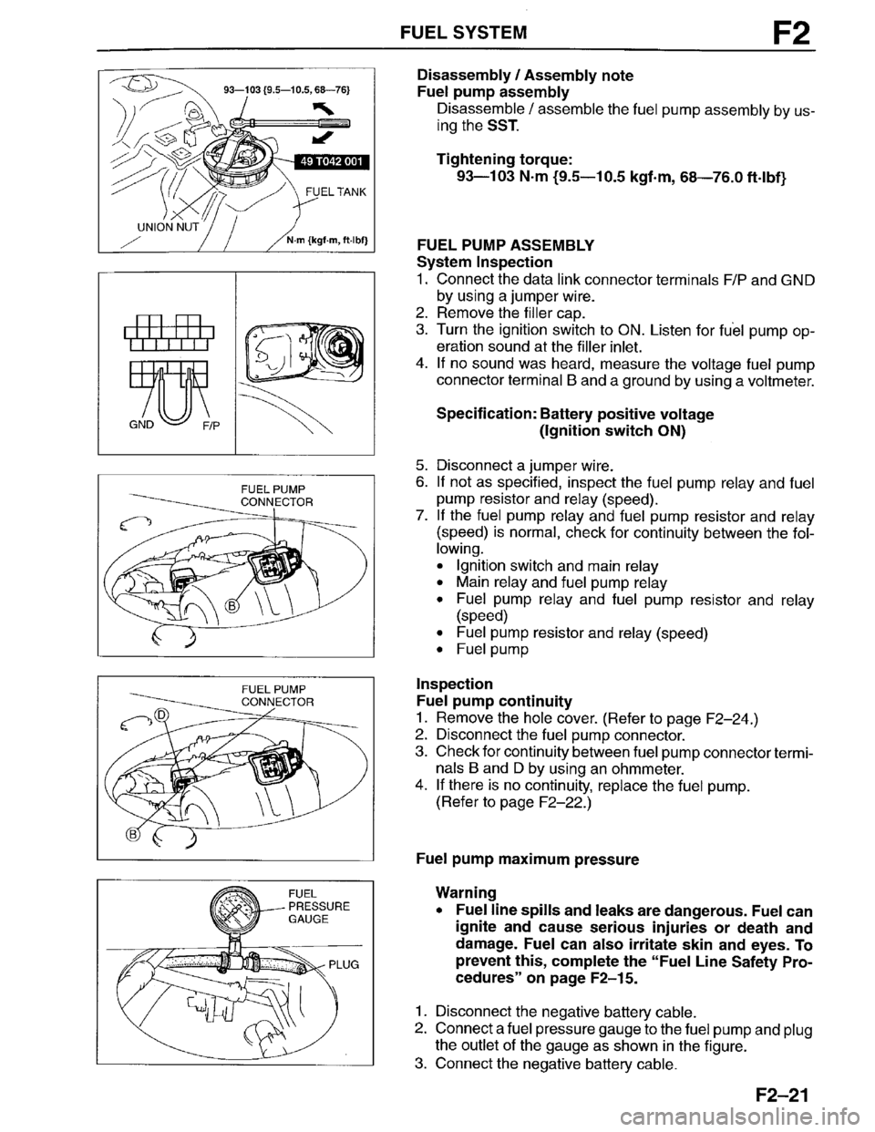 MAZDA MILLENIA 1996  Workshop Manual 