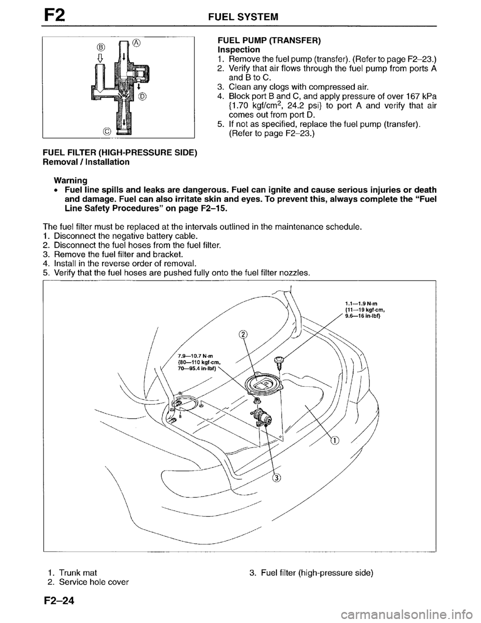 MAZDA MILLENIA 1996  Workshop Manual 