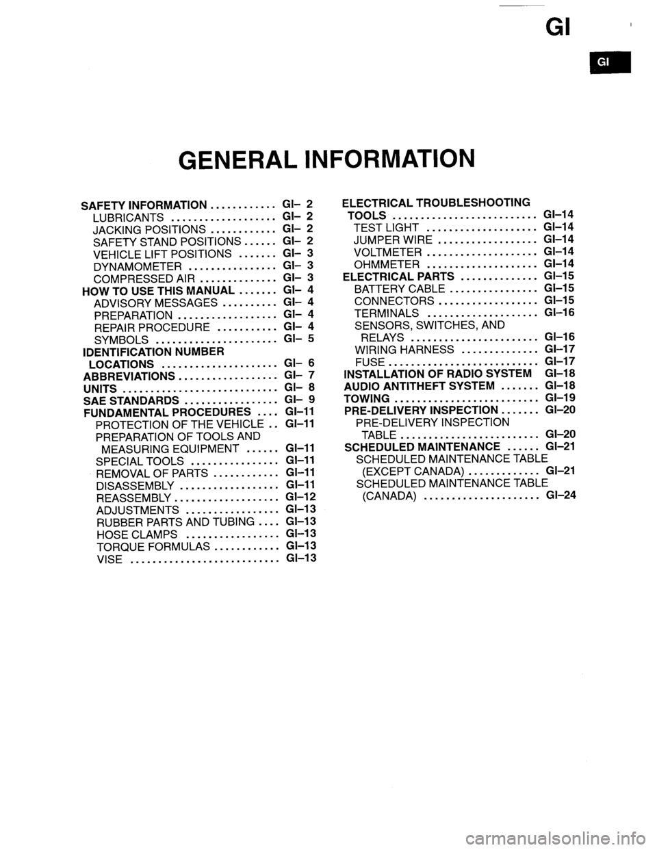 MAZDA MILLENIA 1996  Workshop Manual 