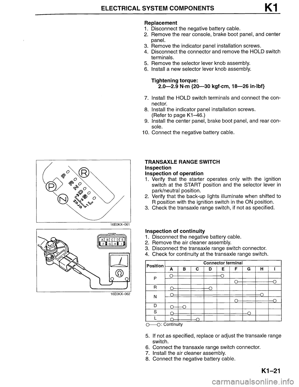 MAZDA MILLENIA 1996  Workshop Manual 