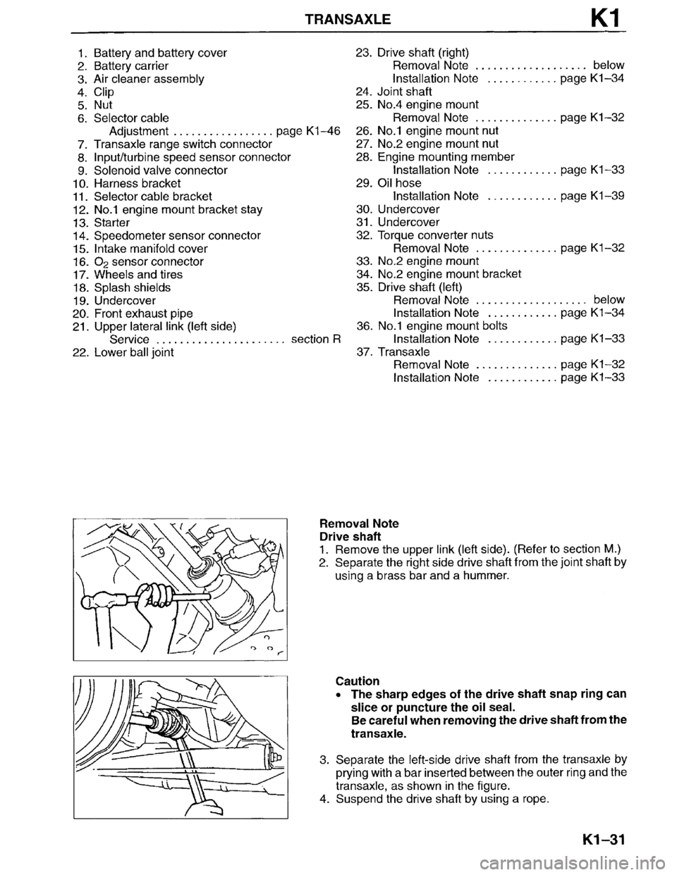 MAZDA MILLENIA 1996 Workshop Manual MAZDA MILLENIA 1996 Workshop Manual