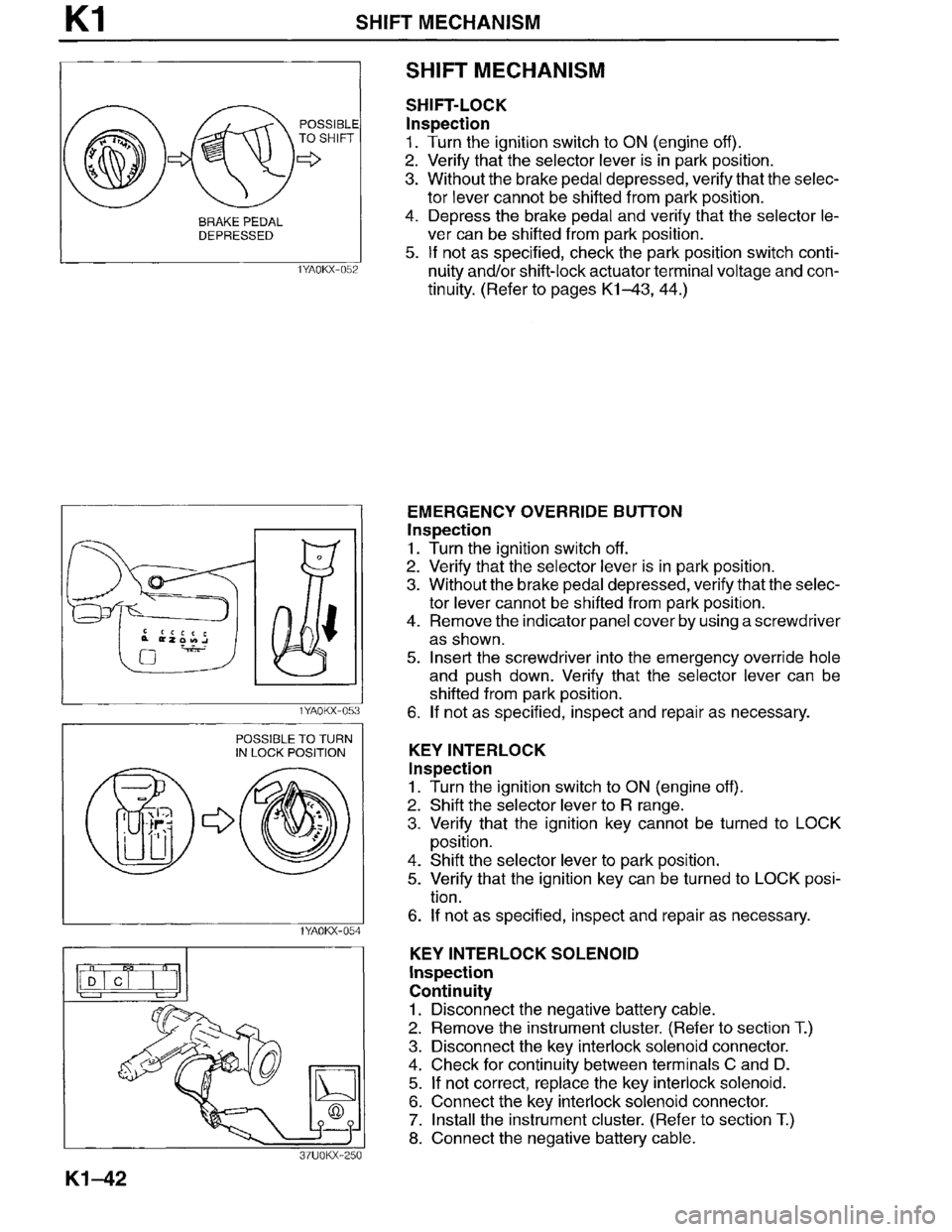 MAZDA MILLENIA 1996 Workshop Manual MAZDA MILLENIA 1996 Workshop Manual