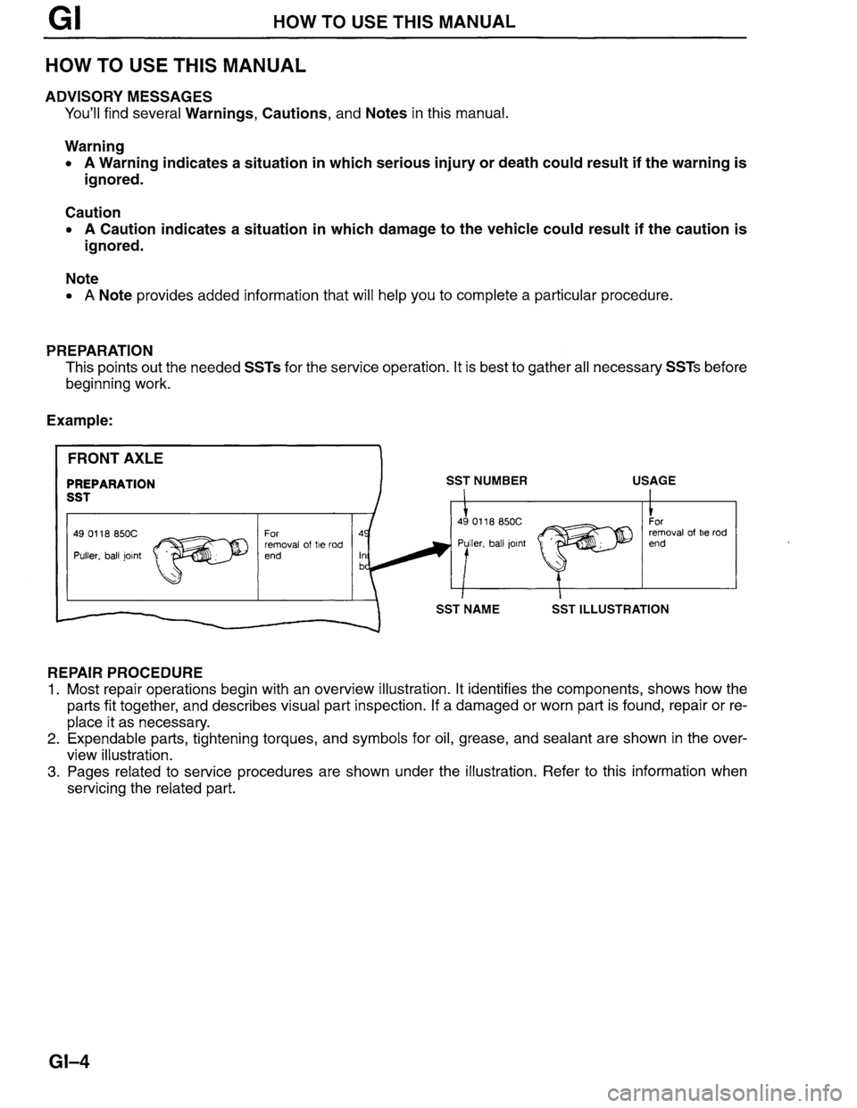 MAZDA MILLENIA 1996  Workshop Manual 