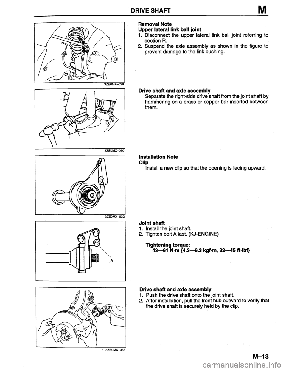 MAZDA MILLENIA 1996  Workshop Manual 