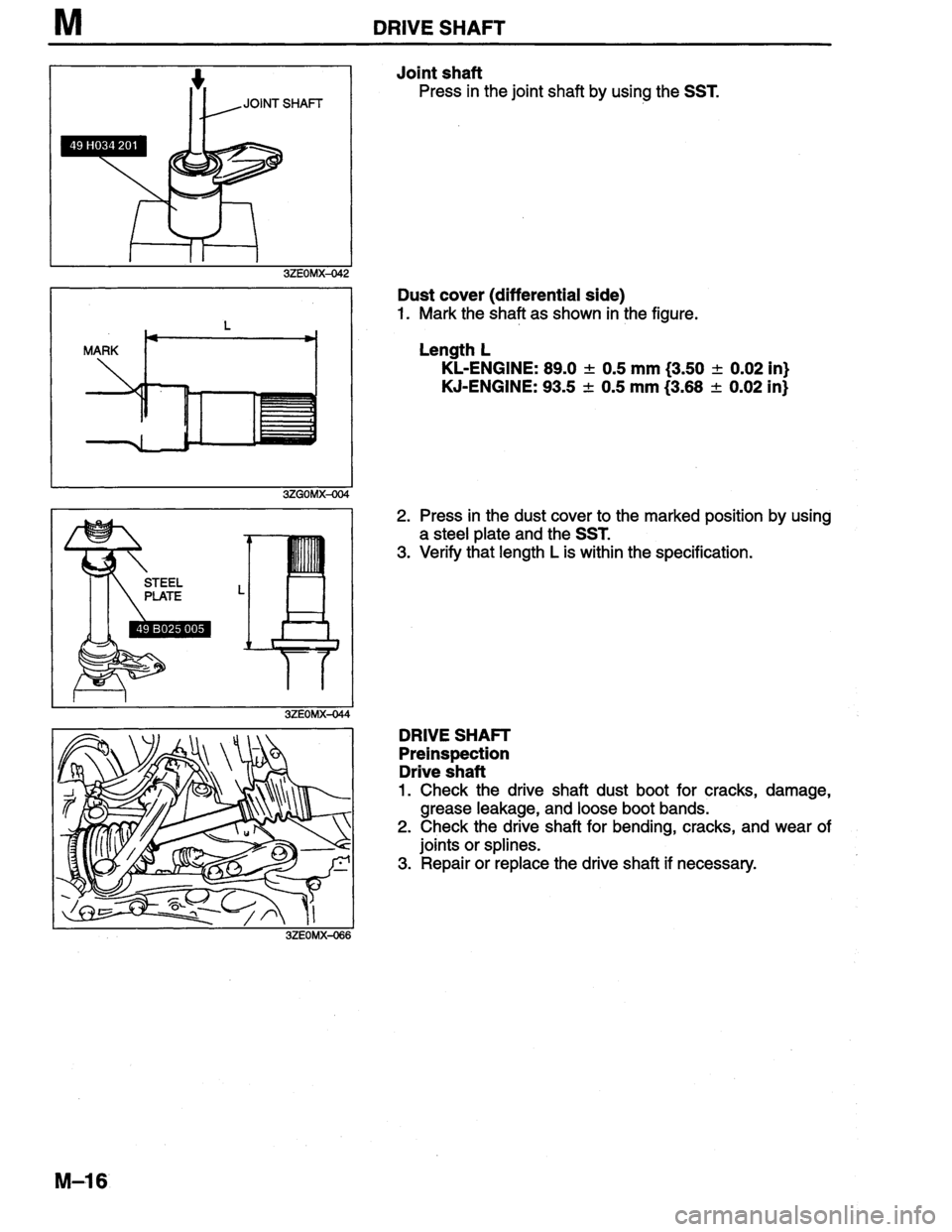 MAZDA MILLENIA 1996  Workshop Manual 