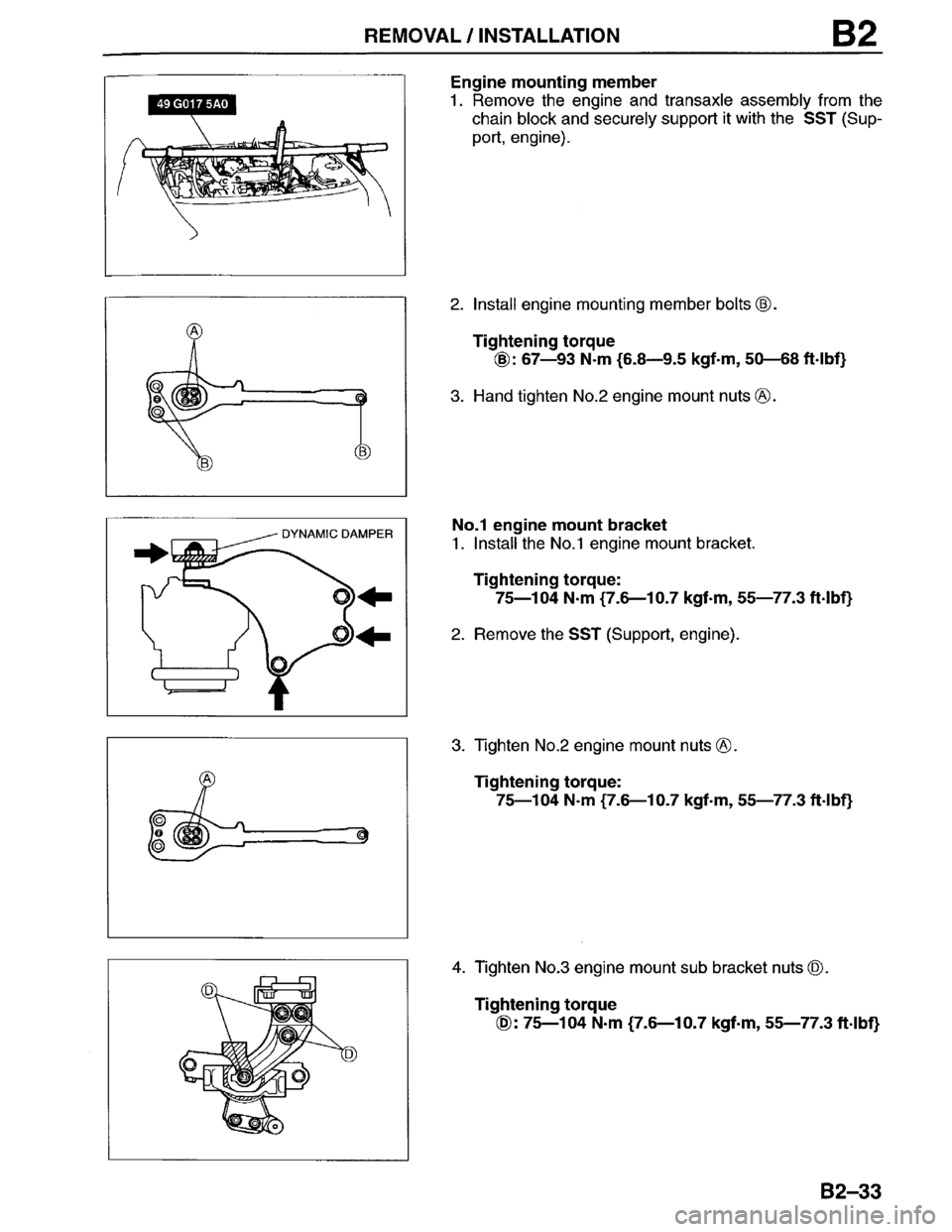 MAZDA MILLENIA 1996 Owners Manual 