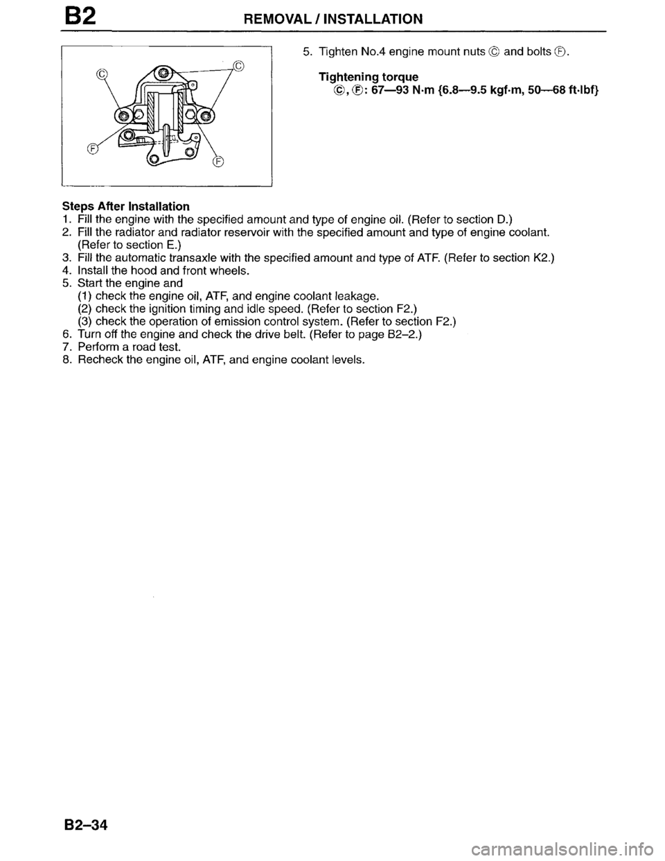 MAZDA MILLENIA 1996 Owners Manual 