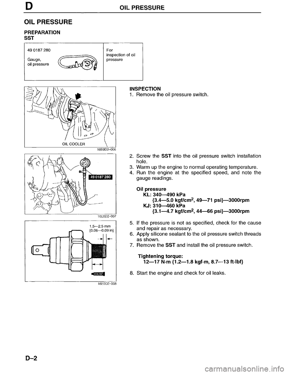 MAZDA MILLENIA 1996 Owners Manual 