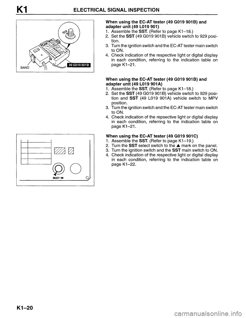 MAZDA MPV 1996  Workshop Manual 
