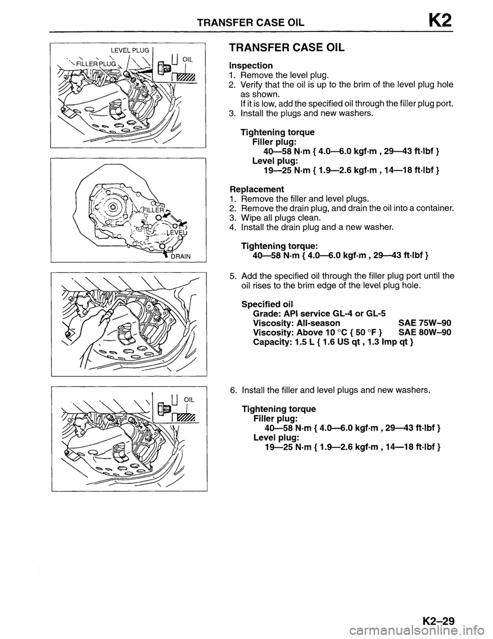 MAZDA MPV 1996  Workshop Manual 