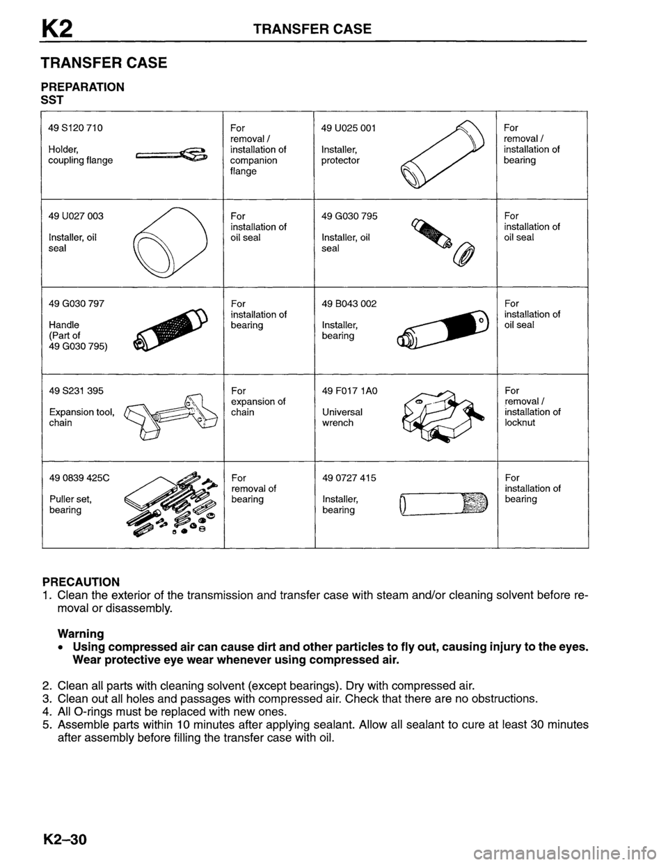 MAZDA MPV 1996  Workshop Manual 