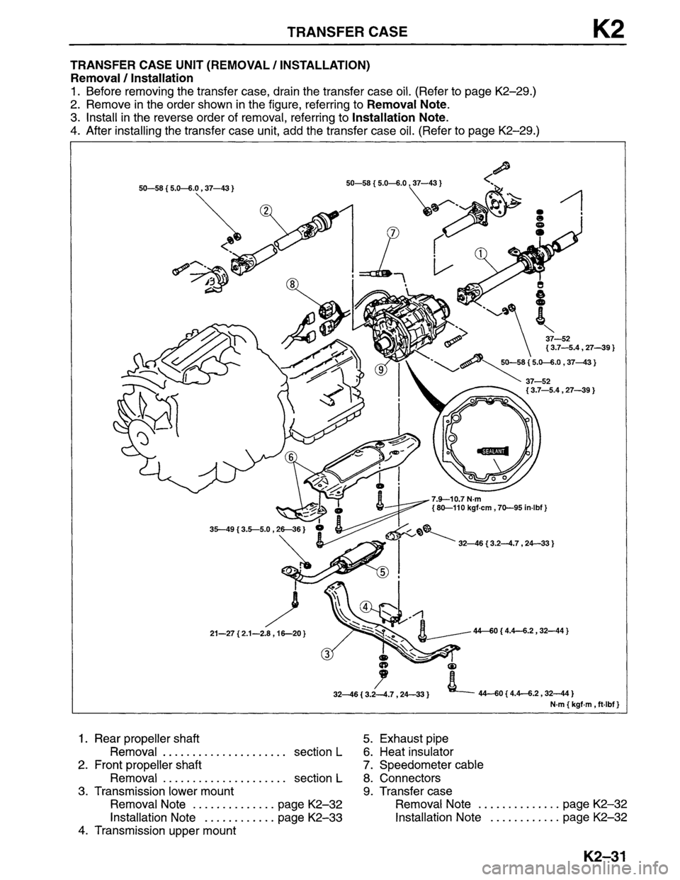 MAZDA MPV 1996  Workshop Manual 