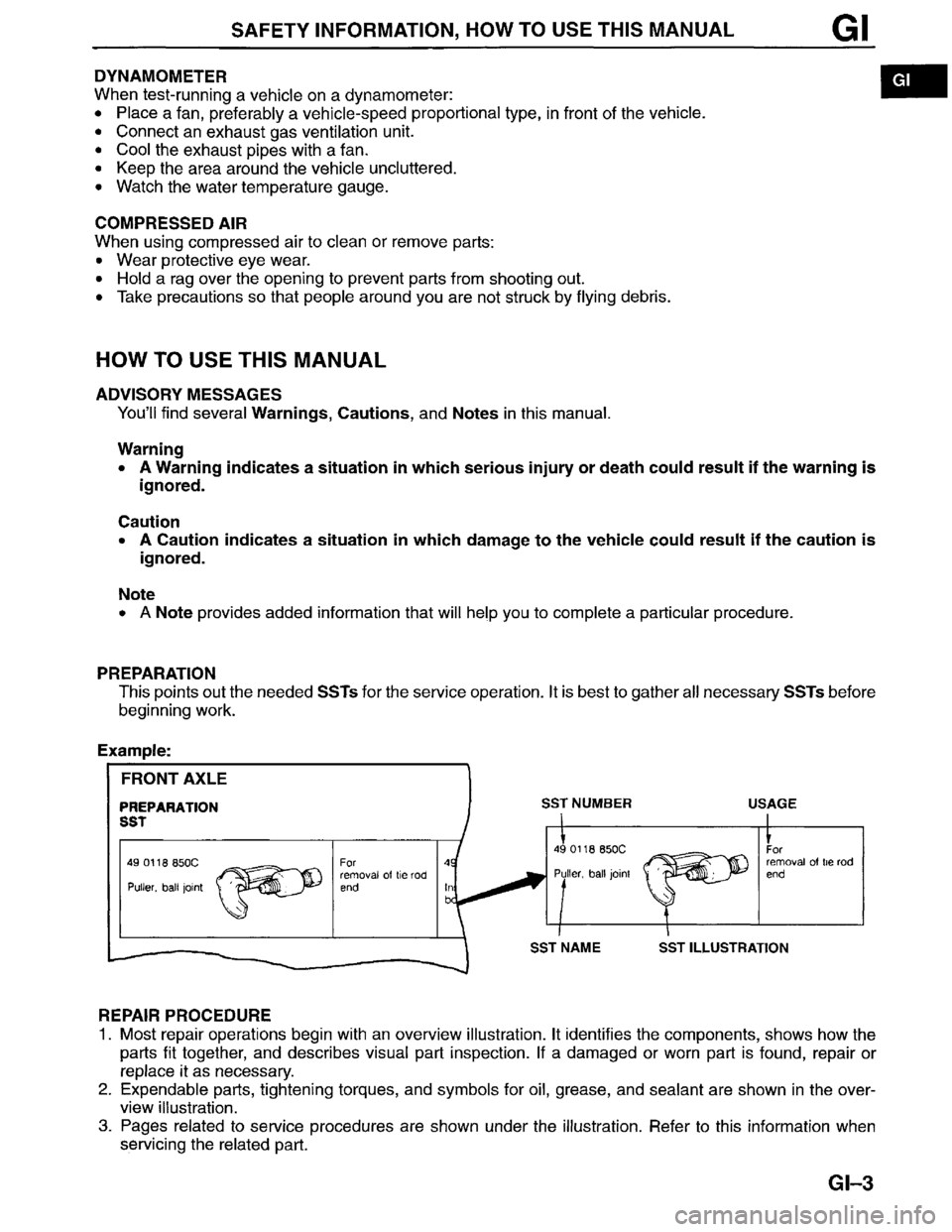 MAZDA MPV 1996  Workshop Manual 