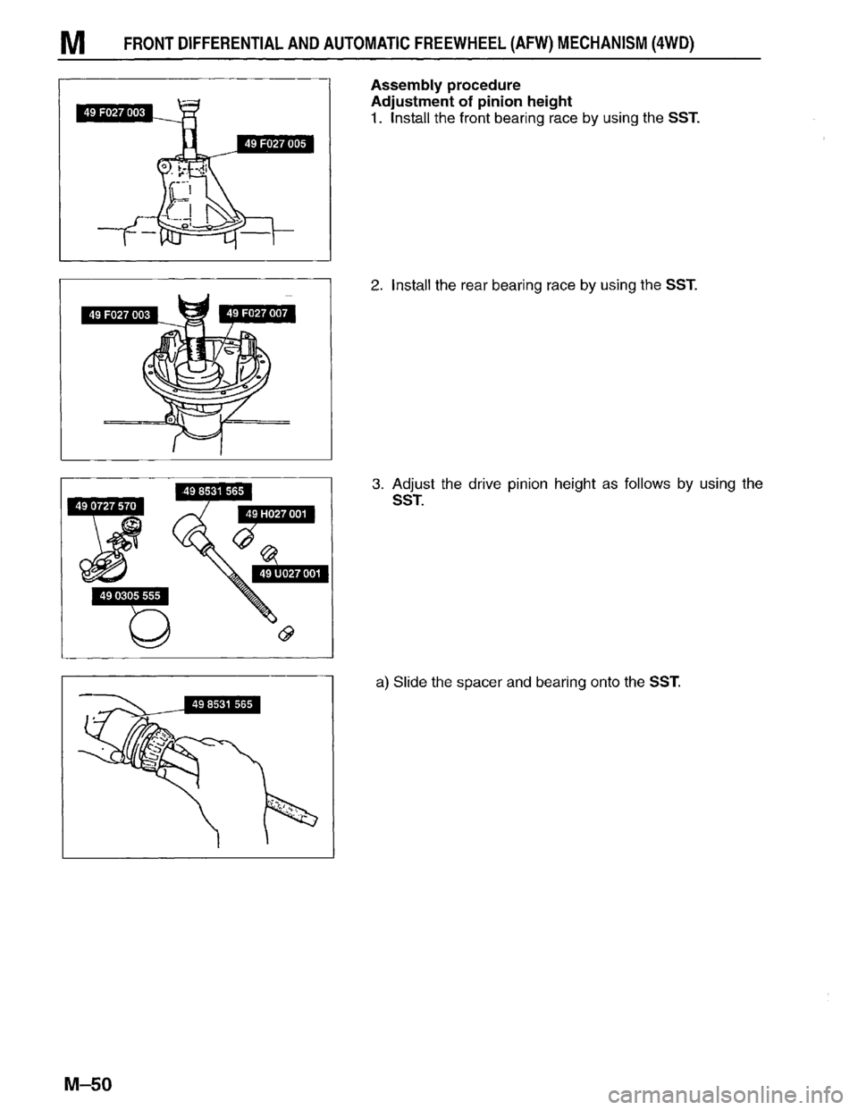 MAZDA MPV 1996  Workshop Manual 