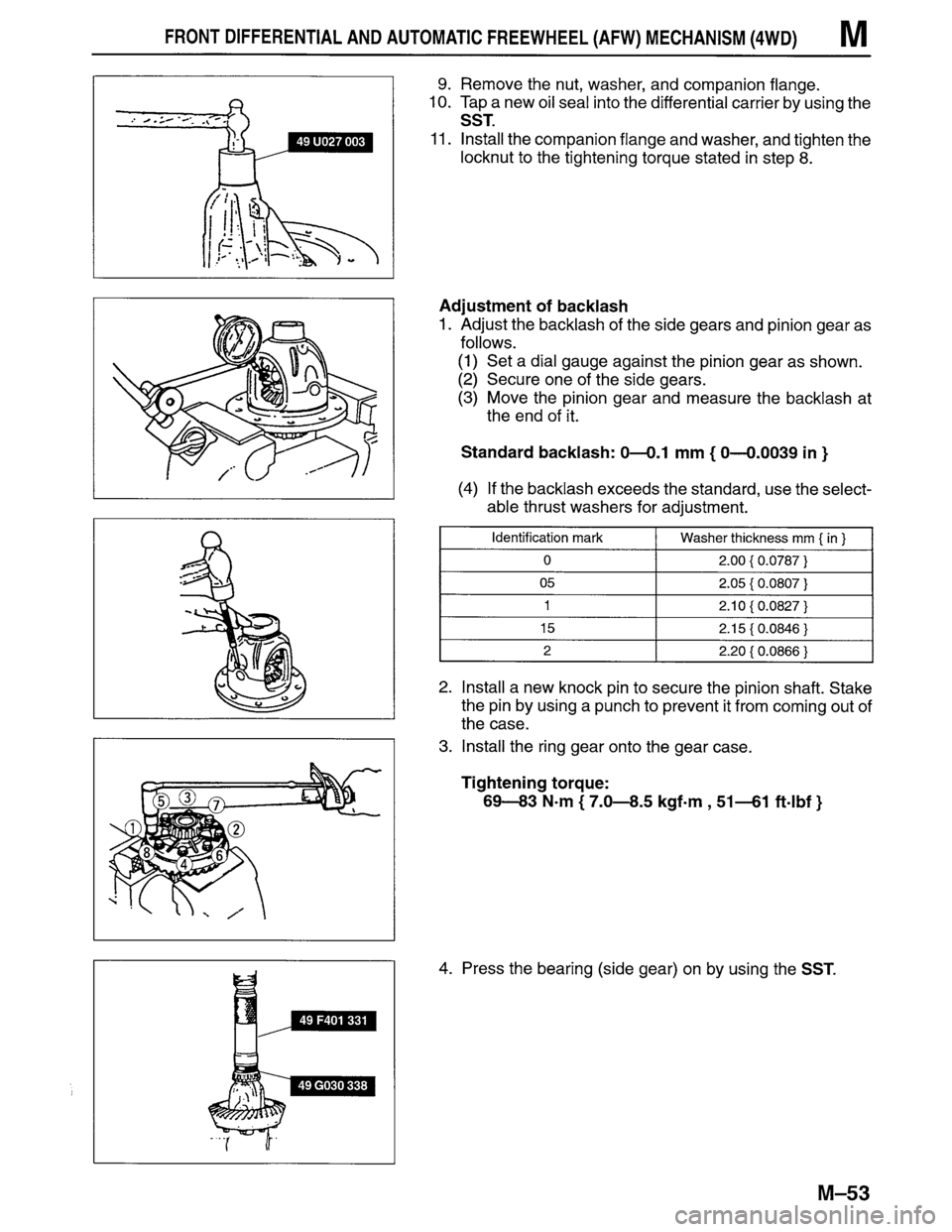 MAZDA MPV 1996  Workshop Manual 