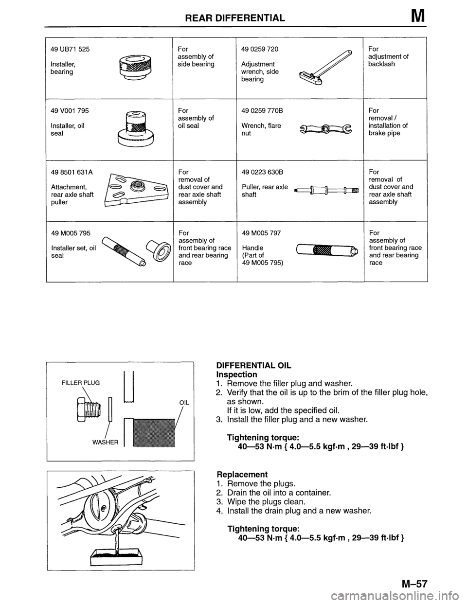 MAZDA MPV 1996  Workshop Manual 