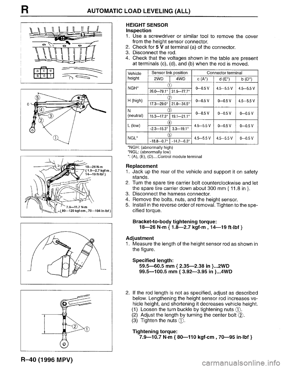 MAZDA MPV 1996 Workshop Manual MAZDA MPV 1996 Workshop Manual