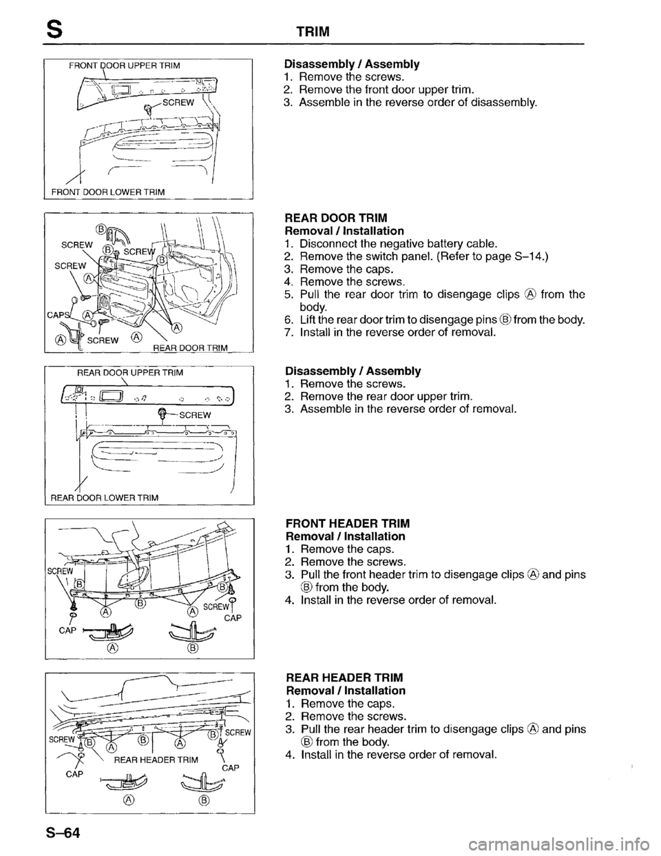 MAZDA MPV 1996 Workshop Manual MAZDA MPV 1996 Workshop Manual