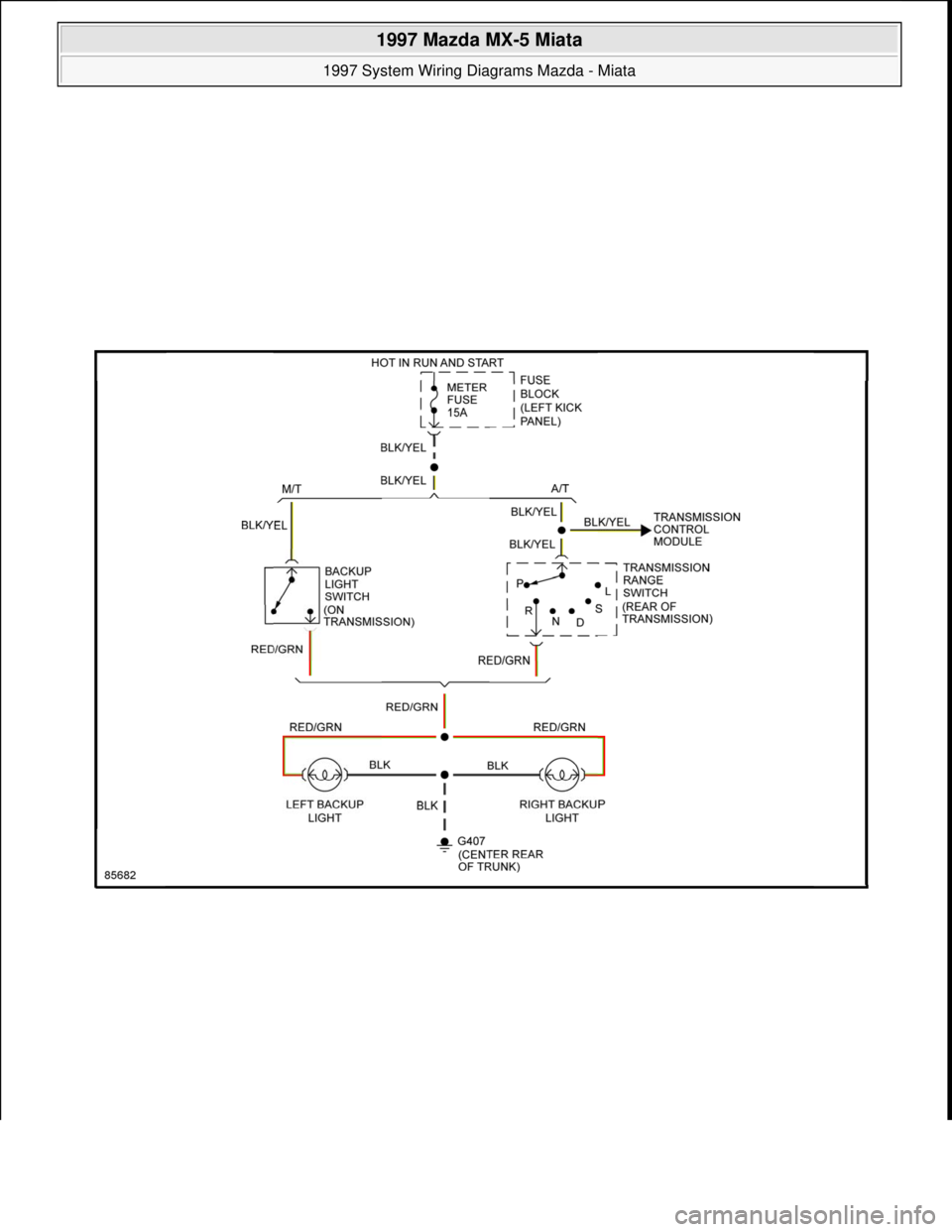 MAZDA MX-5 1997  Factory Repair Manual  
1997 Mazda MX-5 Miata 
1997 System Wiring Diagrams Mazda - Miata  
Microsoft  
Sunday, July 05, 2009 1:31:52 PMPage 20 © 2005 Mitchell Repair Information Company, LLC.  