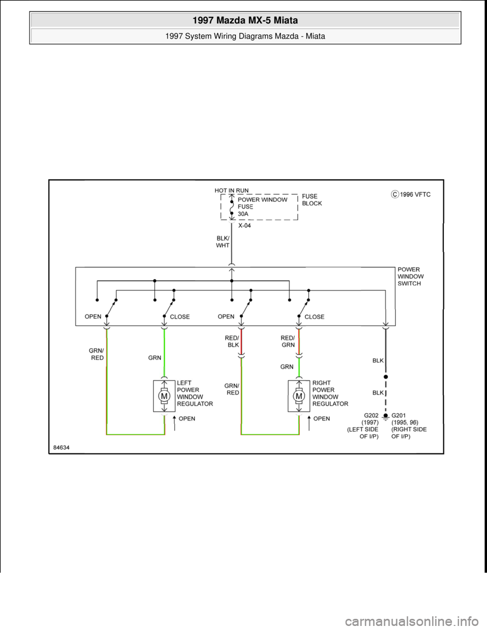 MAZDA MX-5 1997  Factory Repair Manual  
1997 Mazda MX-5 Miata 
1997 System Wiring Diagrams Mazda - Miata  
Microsoft  
Sunday, July 05, 2009 1:31:52 PMPage 44 © 2005 Mitchell Repair Information Company, LLC.  
