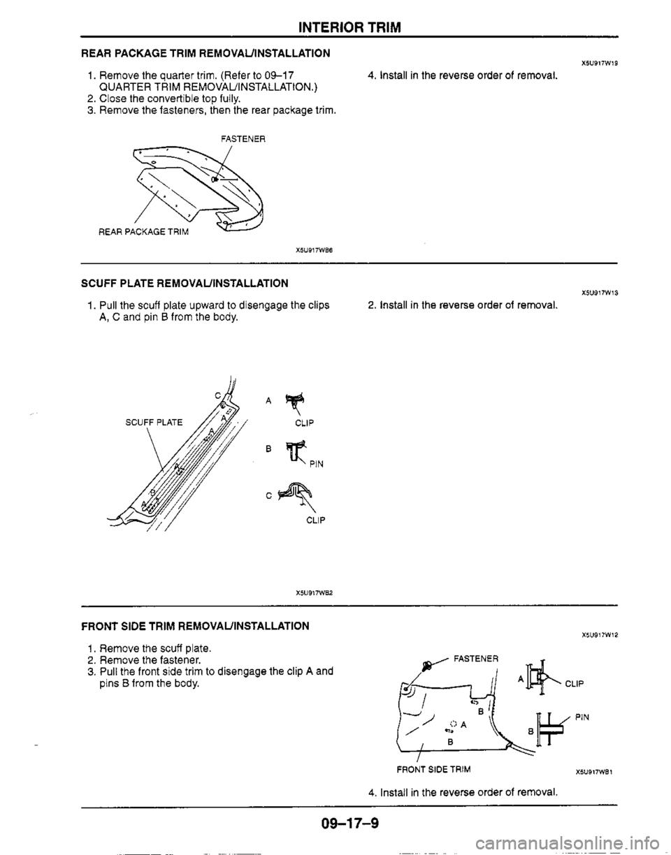 MAZDA MX-5 1999  Workshop Manual 