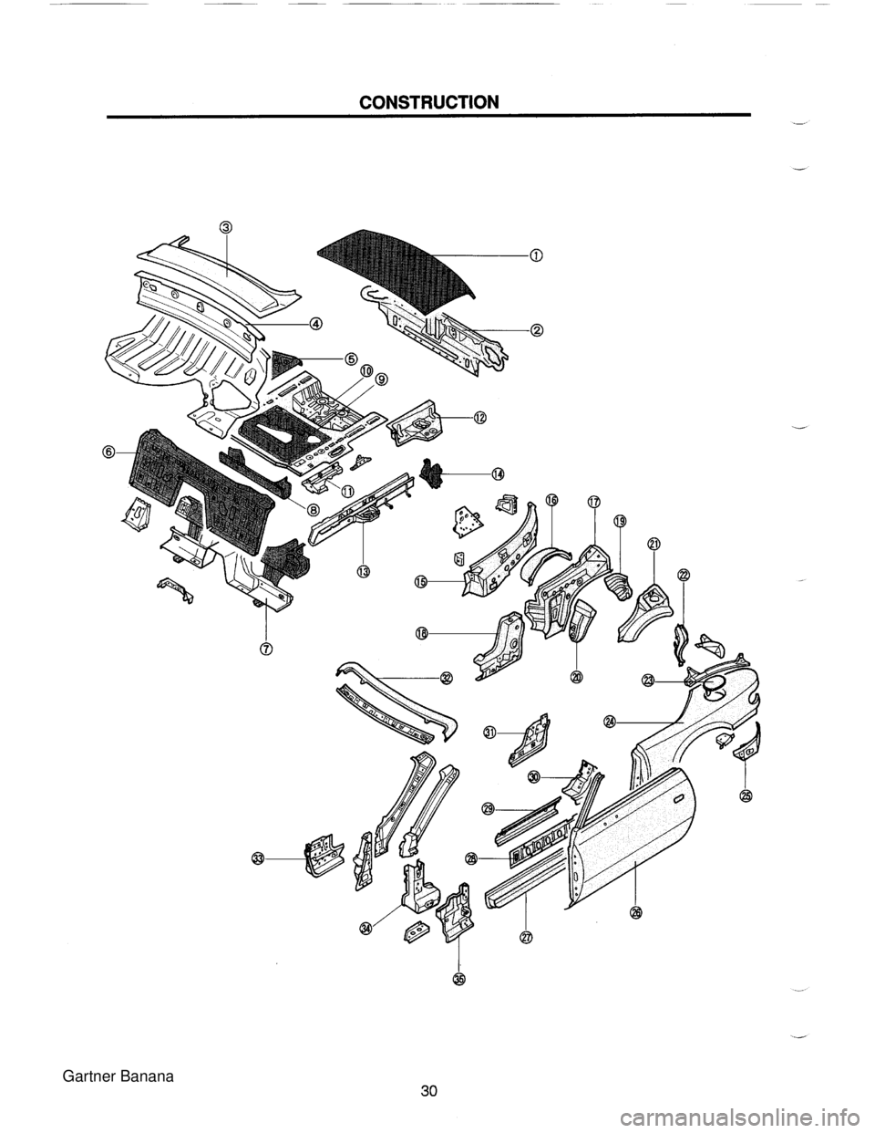 MAZDA MX-5 1994  Workshop Manual CONSTRUCTION   Gartner Banana  