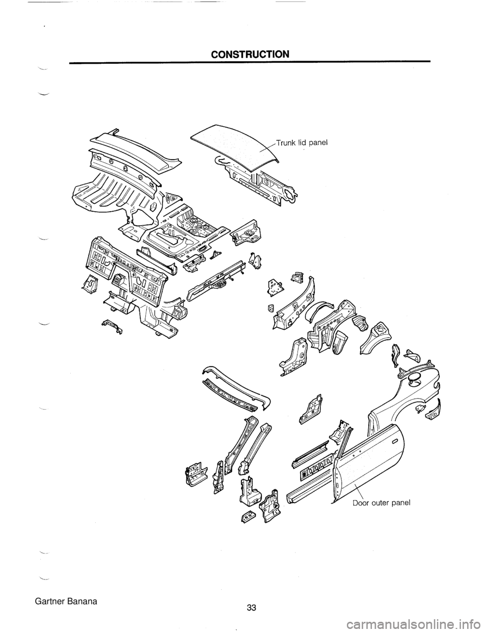 MAZDA MX-5 1994  Workshop Manual CONSTRUCTION .   Gartner Banana  