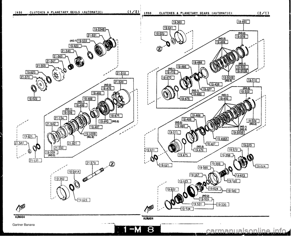 MAZDA MX-5 1994  Workshop Manual ! 9 30 CLUTCHES 8 PLANETARY GEAkS (AUTQMATICS (1/2): 1930 CLUTCHES & PLANETARY GEARS (AUfOflATIC) (2/2) 7.   Gartner Banana  