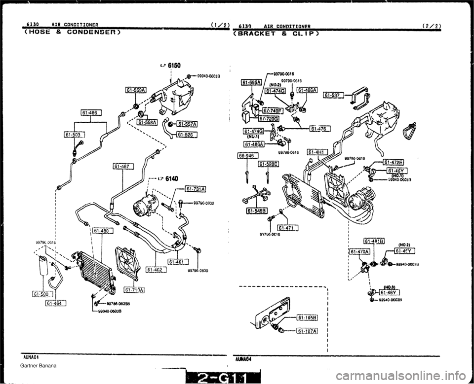 MAZDA MX-5 1994 Workshop Manual 6130 AIR CONUS TIONER (1/2> mn AXR CONDITX ONER (~2) (HOSE GONDENSEF?) (BRACKET & GI, I P) Gartner Banana MAZDA MX-5 1994 Workshop Manual 6130 AIR CONUS TIONER (1/2> mn AXR CONDITX ONER (~2) (HOSE GONDENSEF?) (BRACKET & GI, I P) Gartner Banana
