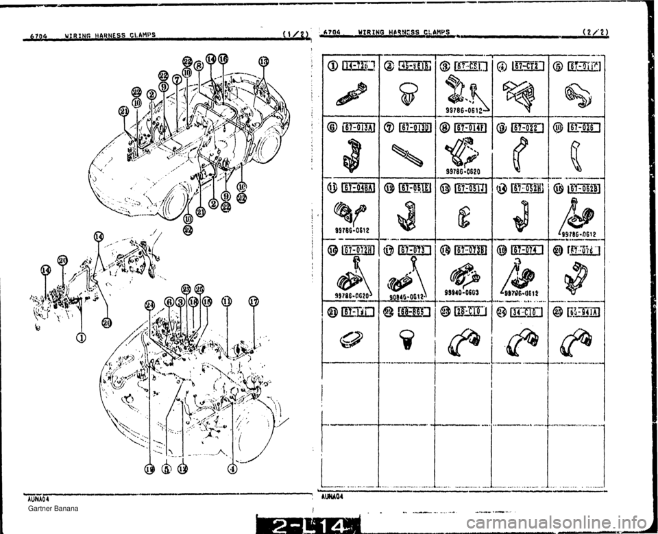 MAZDA MX-5 1994 Workshop Manual 6704 WIRING NARNESS CLAMPS ( !& 670.4 . (2/21 > .--.-..-.- .-I-- C.. I..._ .. -.......-- .... .. ..-" Gartner Banana MAZDA MX-5 1994 Workshop Manual 6704 WIRING NARNESS CLAMPS ( !& 670.4 . (2/21 > .--.-..-.- .-I-- C.. I..._ .. -.......-- .... .. ..-" Gartner Banana