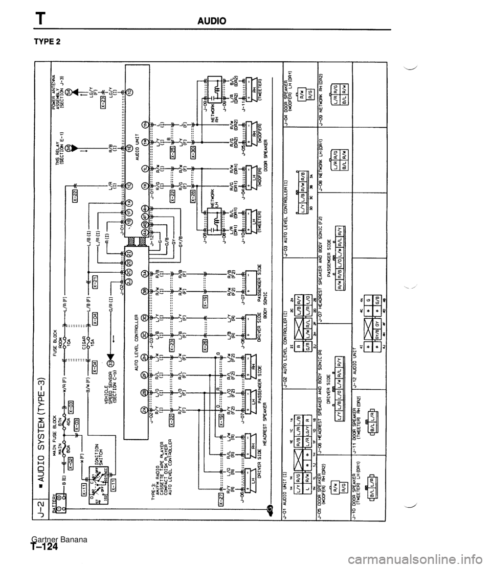 MAZDA MX-5 1994 Workshop Manual J-2 I AUOIO SYSTEM (TYPE-3) HEADREST SPEAKER BOOY SONIC WCi%l SPEAKER OAIVER SIDE -01 AUOIO WIT (I) 114 1K 1N 1L tJ 1H IF ID 1s PASSENGER SIOE -1 J-02 AUTO LEVEL CONTROLLER (I1 2J 3 ZJA -05 OOOR SPEAK MAZDA MX-5 1994 Workshop Manual J-2 I AUOIO SYSTEM (TYPE-3) HEADREST SPEAKER BOOY SONIC WCi%l SPEAKER OAIVER SIDE -01 AUOIO WIT (I) 114 1K 1N 1L tJ 1H IF ID 1s PASSENGER SIOE -1 J-02 AUTO LEVEL CONTROLLER (I1 2J 3 ZJA -05 OOOR SPEAK
