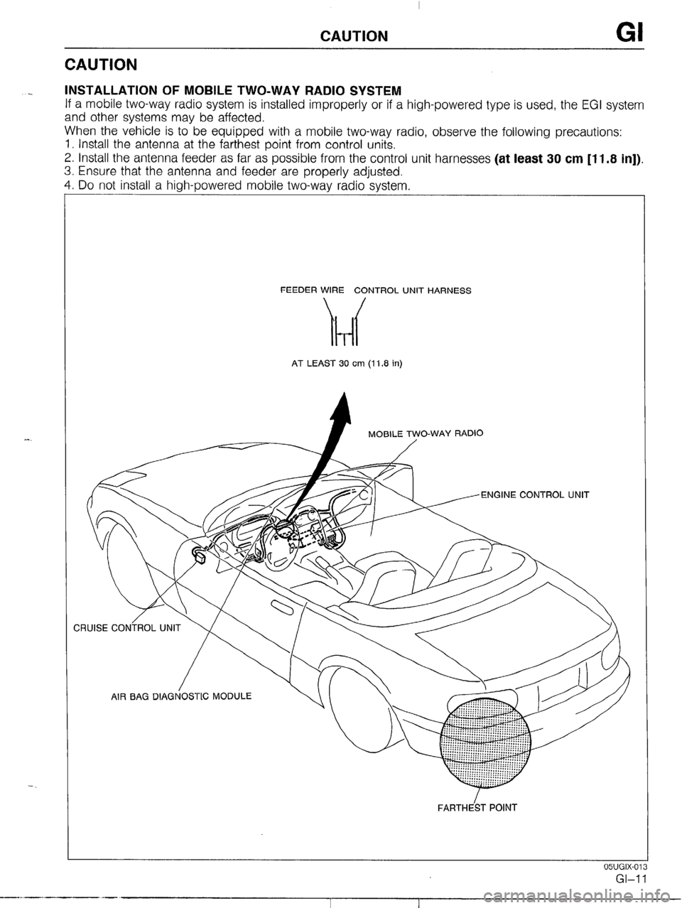 MAZDA MX-5 1990 User Guide 