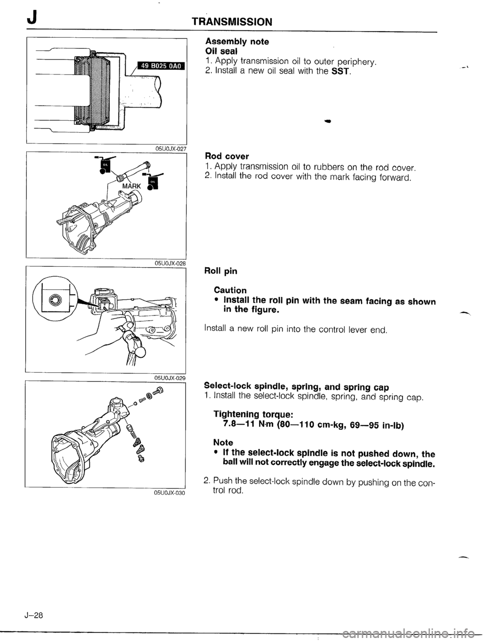 MAZDA MX-5 1990  Workshop Manual 