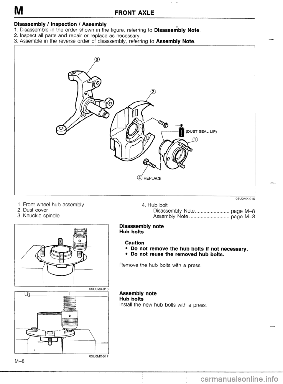 MAZDA MX-5 1990 Workshop Manual MAZDA MX-5 1990 Workshop Manual