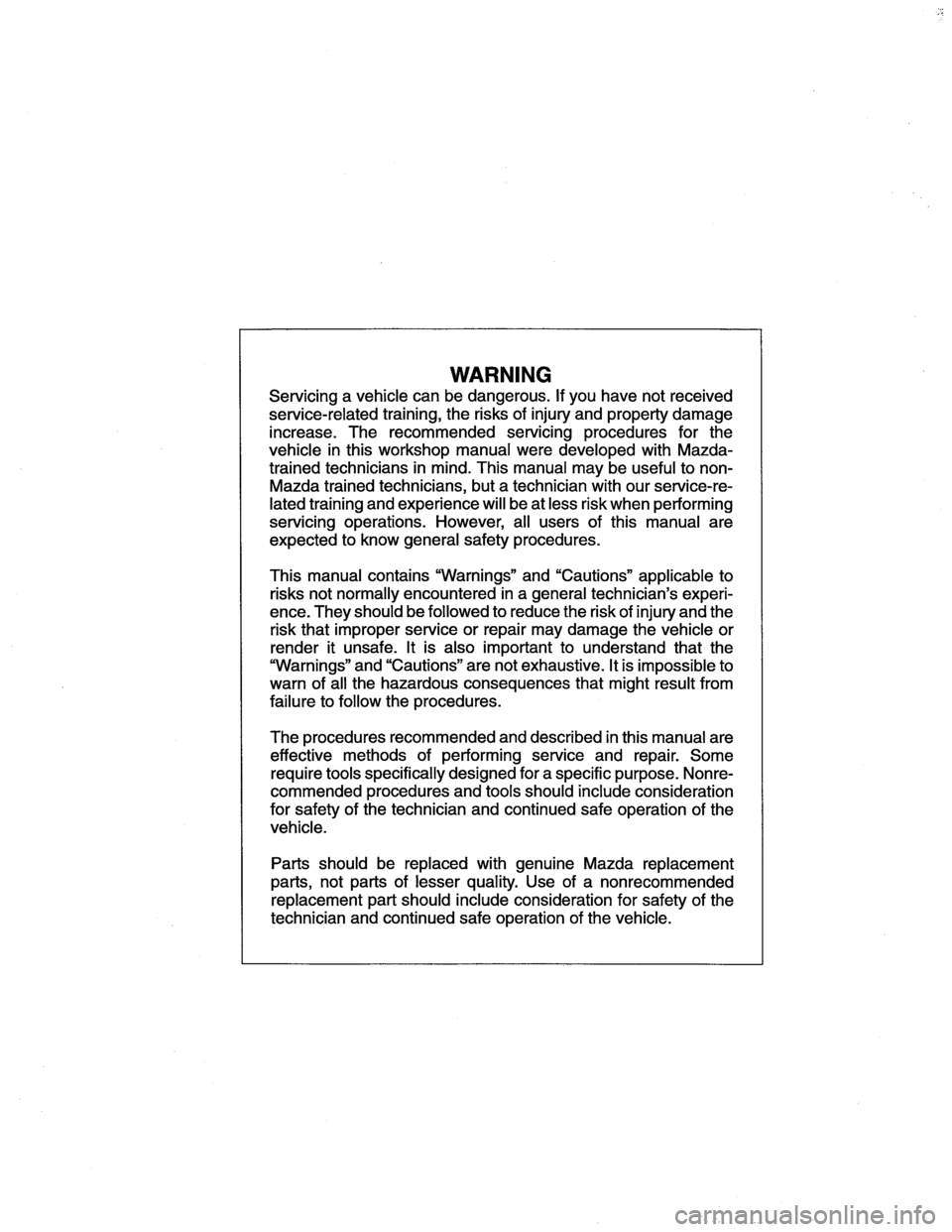 MAZDA MX-6 1996 Workshop Manual MAZDA MX-6 1996 Workshop Manual