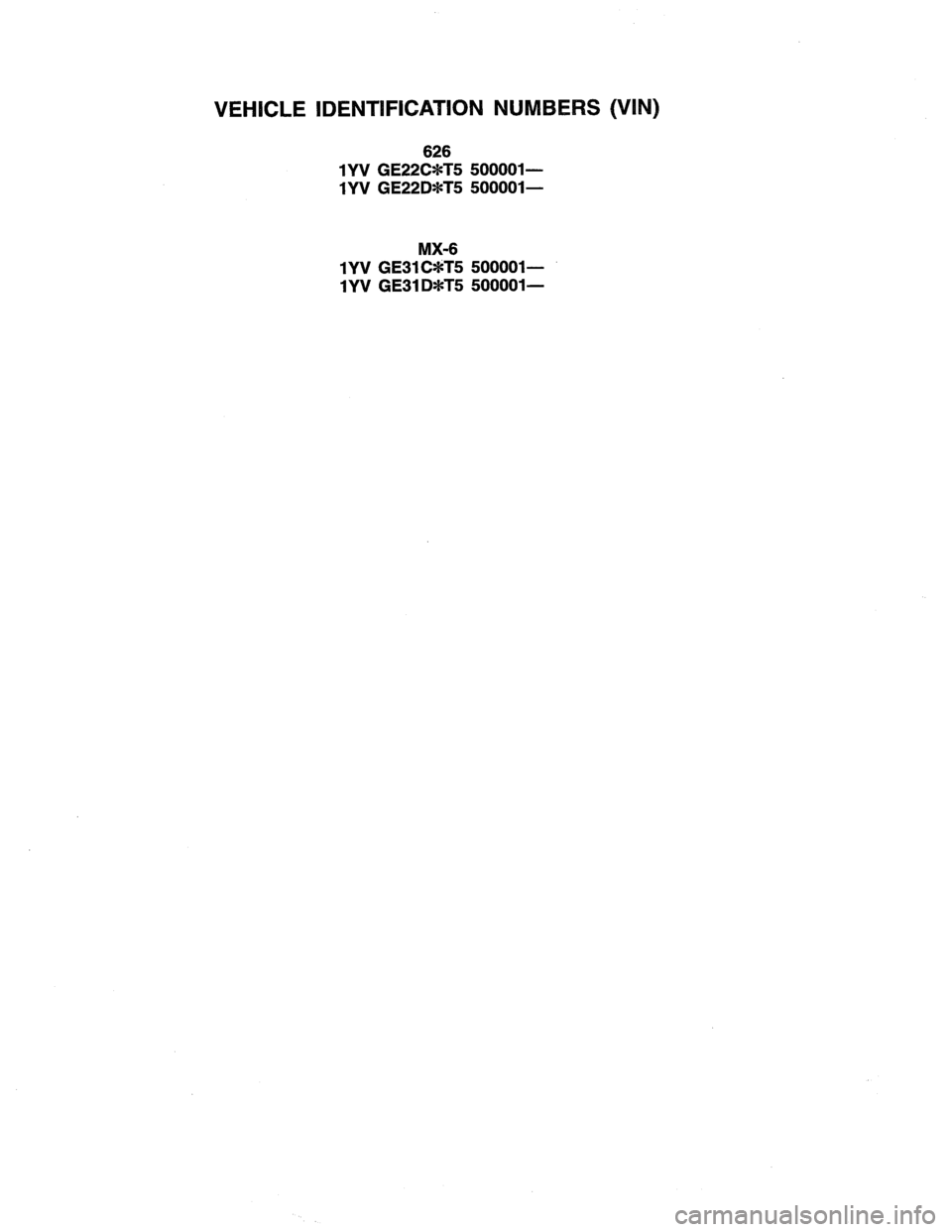 MAZDA MX-6 1996 Workshop Manual MAZDA MX-6 1996 Workshop Manual