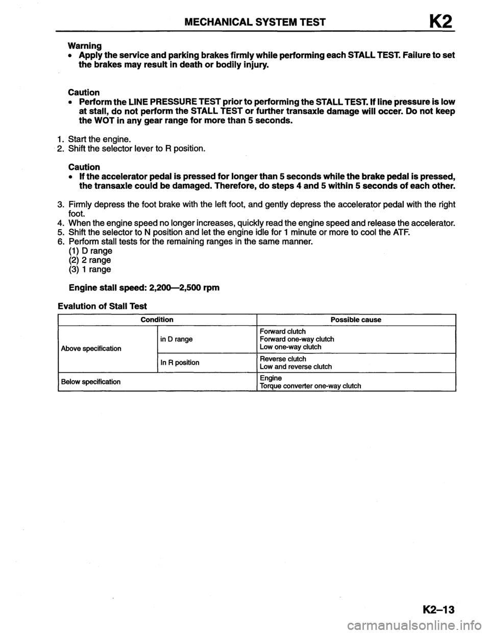 MAZDA MX-6 1996 Workshop Manual MAZDA MX-6 1996 Workshop Manual