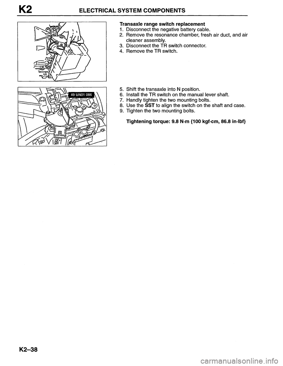 MAZDA MX-6 1996 Workshop Manual MAZDA MX-6 1996 Workshop Manual