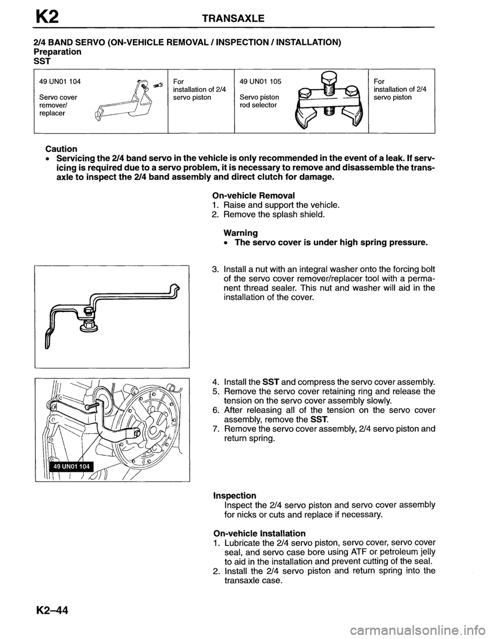 MAZDA MX-6 1996 Workshop Manual MAZDA MX-6 1996 Workshop Manual