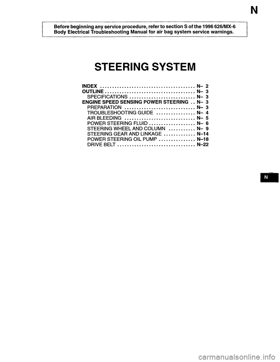 MAZDA MX-6 1996 Workshop Manual MAZDA MX-6 1996 Workshop Manual