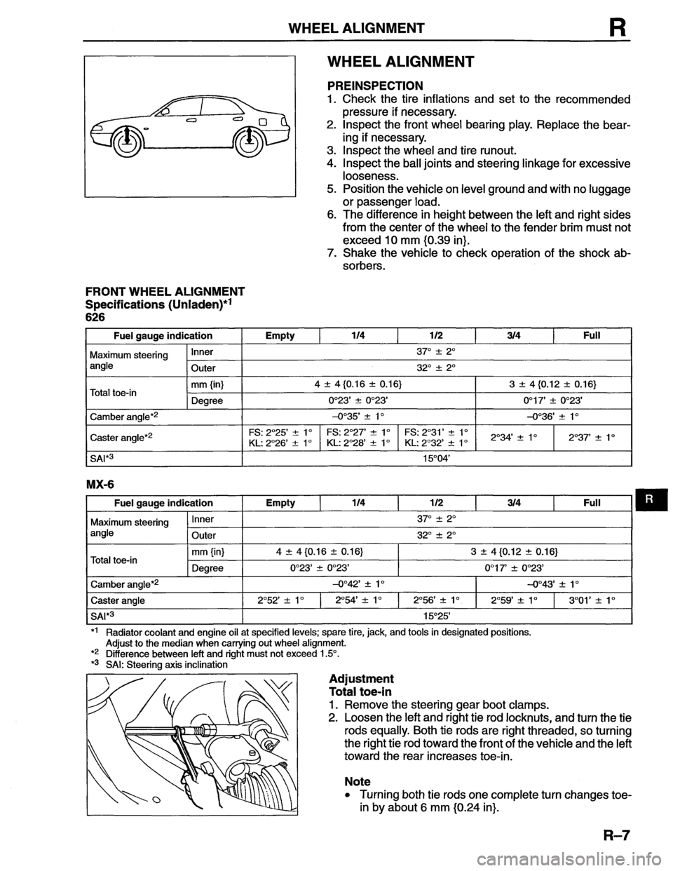 MAZDA MX-6 1996 Workshop Manual MAZDA MX-6 1996 Workshop Manual