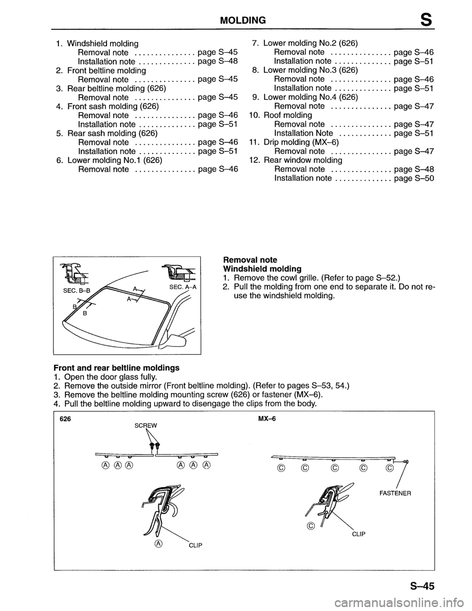 MAZDA MX-6 1996 Workshop Manual MAZDA MX-6 1996 Workshop Manual