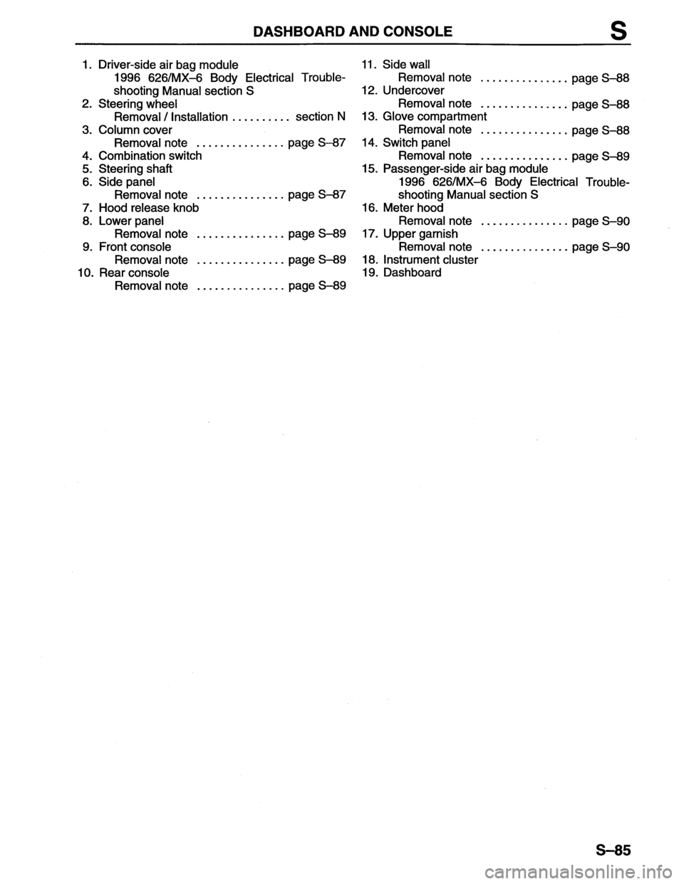 MAZDA MX-6 1996 Workshop Manual MAZDA MX-6 1996 Workshop Manual