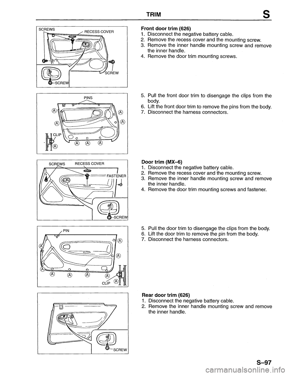 MAZDA MX-6 1996 Workshop Manual MAZDA MX-6 1996 Workshop Manual