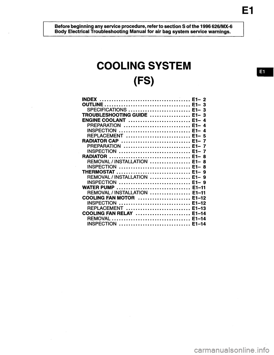 MAZDA MX-6 1996 Workshop Manual MAZDA MX-6 1996 Workshop Manual