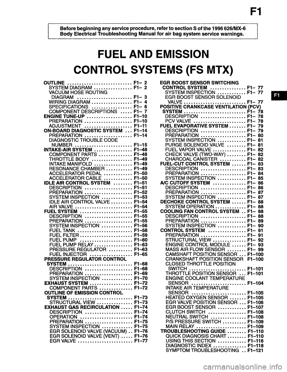 MAZDA MX-6 1996 Workshop Manual MAZDA MX-6 1996 Workshop Manual
