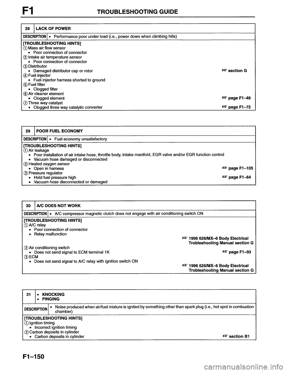 MAZDA MX-6 1996  Workshop Manual 