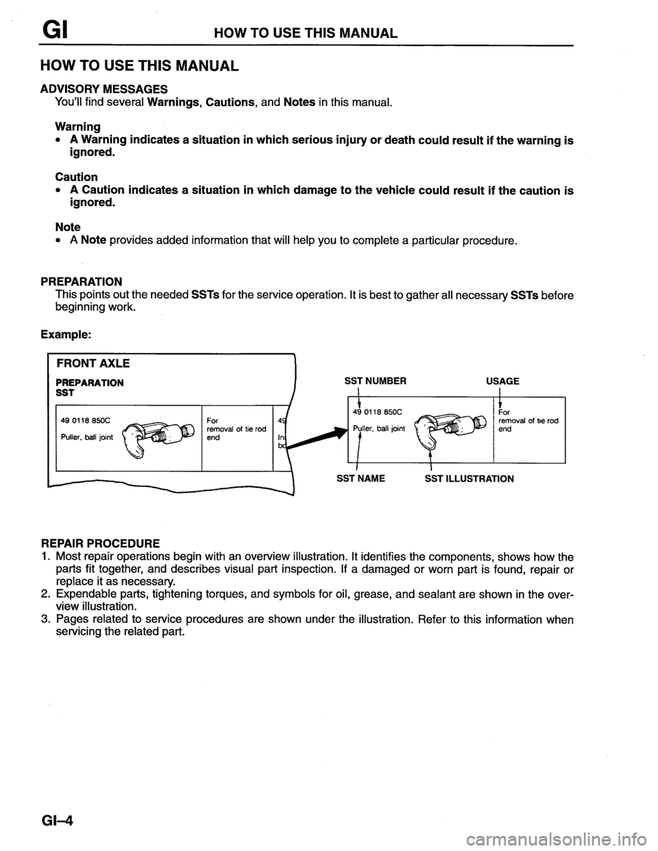 MAZDA MX-6 1996  Workshop Manual 