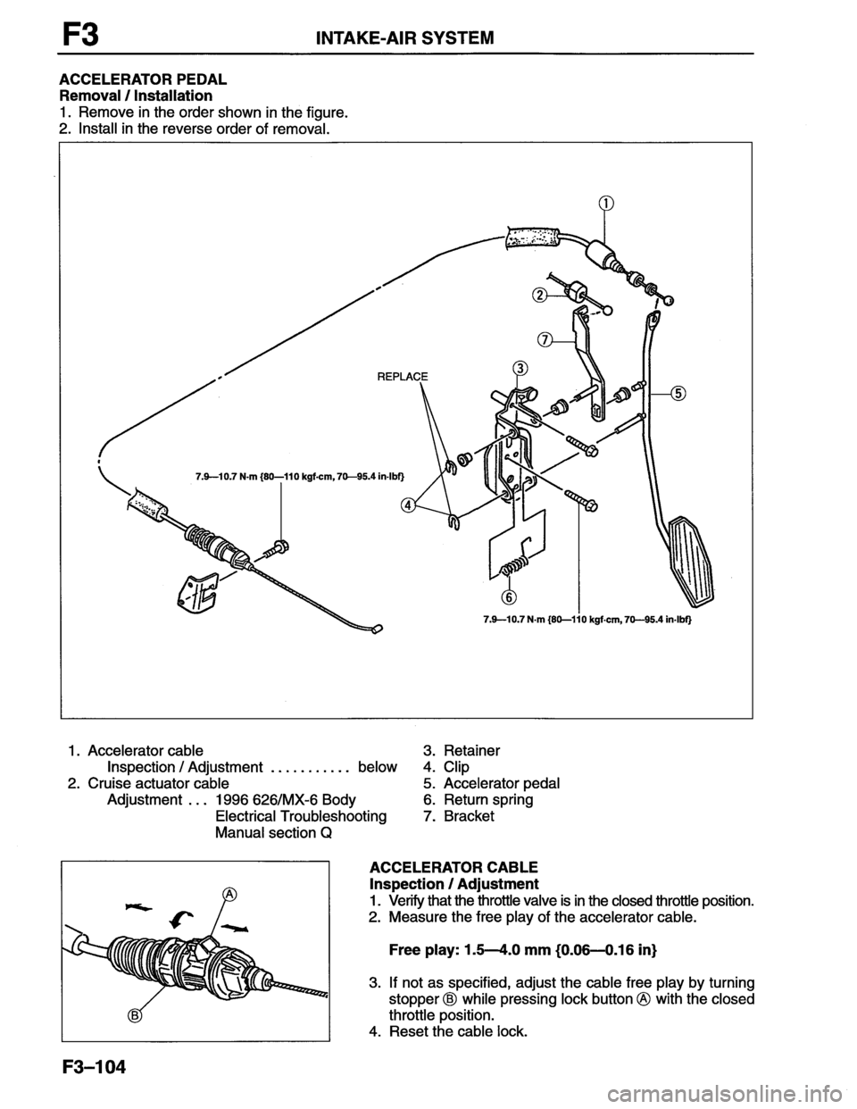 MAZDA MX-6 1996 Workshop Manual MAZDA MX-6 1996 Workshop Manual